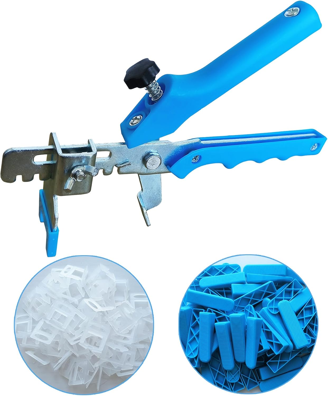 Tile Leveling System with1/8 Inch 1600-Piece 3.0mm Tile Leveling Clips and 210-Piece Reusable Wedges Tile Leveler Tool Set with tile Pliers for Ceramic Tile and Stone Installation(1/8 Inch)