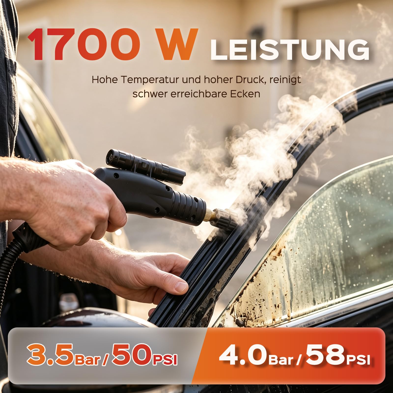 Moongiantgo Hochdruck Dampfreiniger für Alles Tanklose 220V 1700W