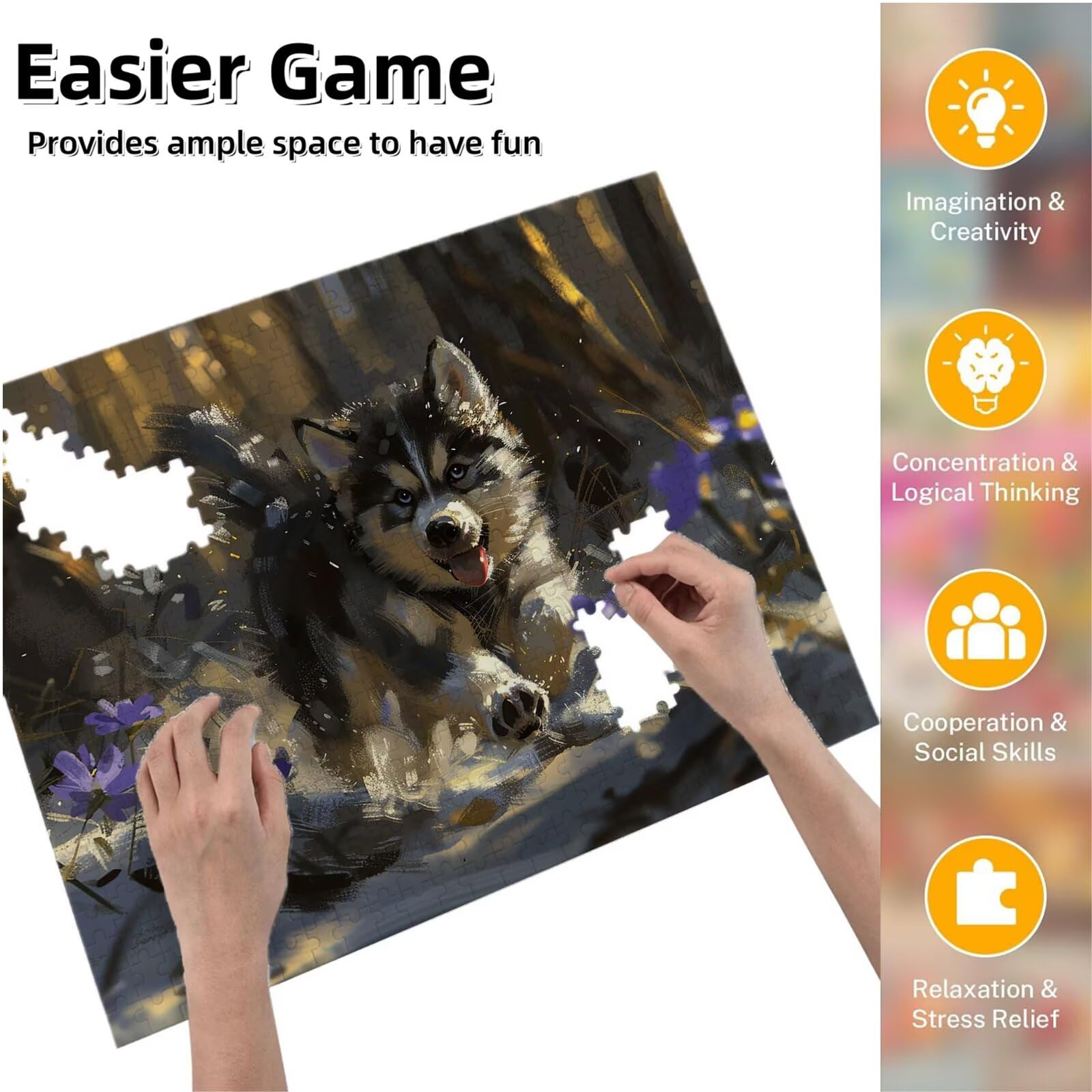 Układanka, 5000 sztuk klasycznych puzzli, puzzle dla zwierząt relaks inteligencja, trudne trudne puzzle dla dorosłych puzzle gra rodzinna, prezent miłość przyjaciel pies 6 K0F-351