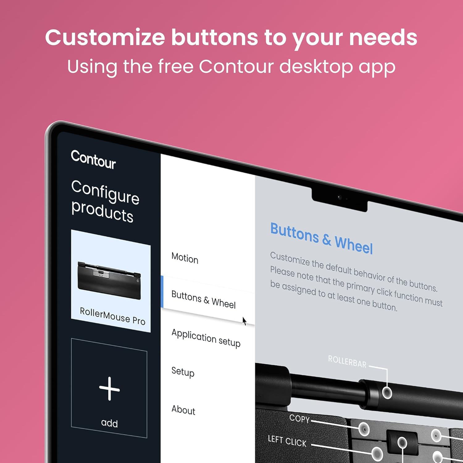 User working with RollerMouse Pro in an office setting
