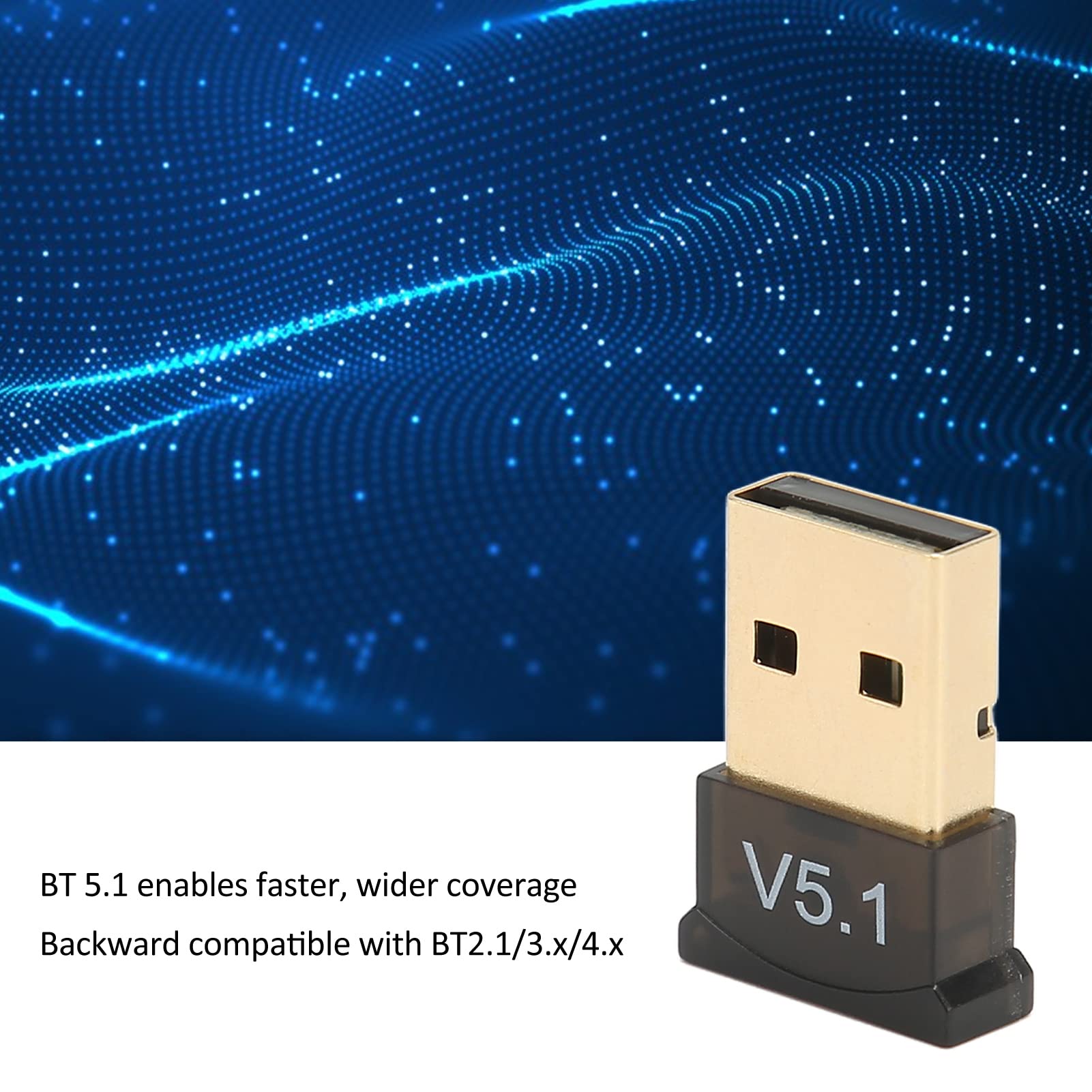 Adapter USB BT do Komputera, Odbiornik Kluczy BT 5.1, Adapter USB BT Przenośny Adapter Bezprzewodowy o Szerokim Zasięgu V5.1 dla Firm Domowych