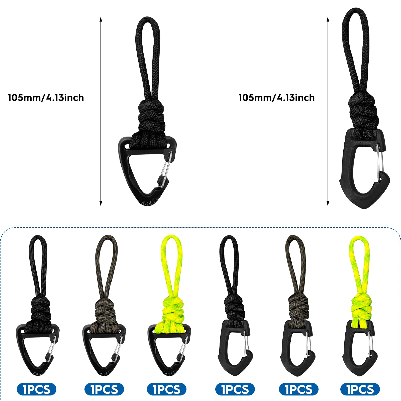 Lot 14 Porte-clés Paracorde Avec Mousqueton – Tressés, Multicolores, Solides, Pour Rando, Escalade, Camping, Vélo