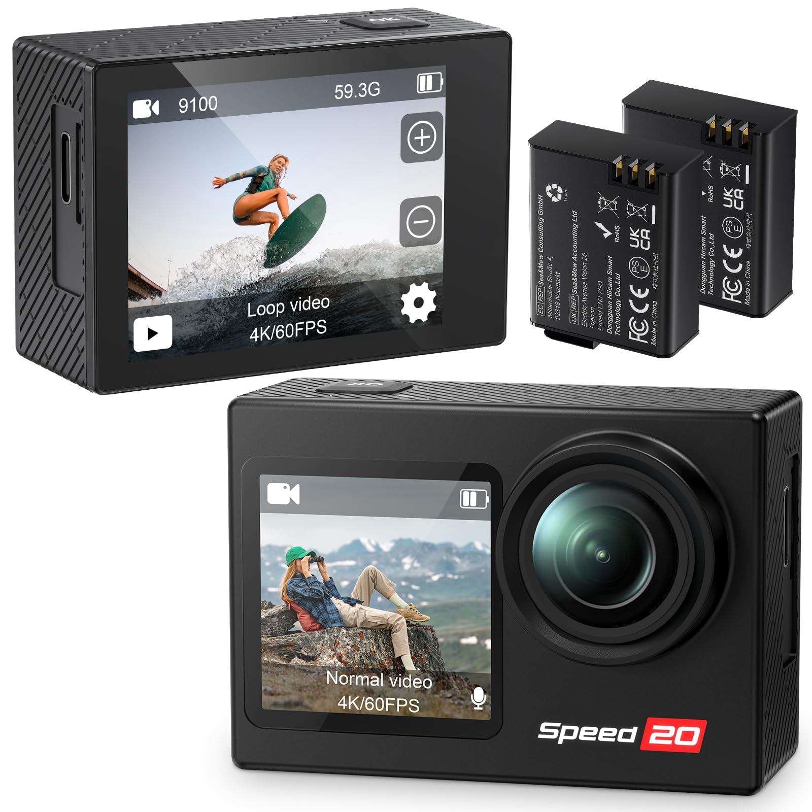 Amazon | Hiicam Speed20 アクションカメラ ウェアラブルカメラ 4K