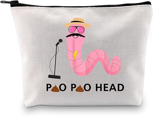 Miniatura 1 de XYANFA Bolsa de maquillaje VPR Reality TV Show Gift You're a Worm with a Mustache VPR Fans Gift VPR Cosmetic Bag, CABEZA POO POO, Moda