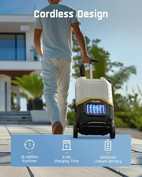 Fanttik NB8 Ultra Cordless Pressure Washer w/4.0 Gal Tank, Max 725PSI Electric Power Washer with 5-in-1 Nozzle, 20FT Hose, Adjustable Pressure, Power Cleaning for Car Washing, Patio