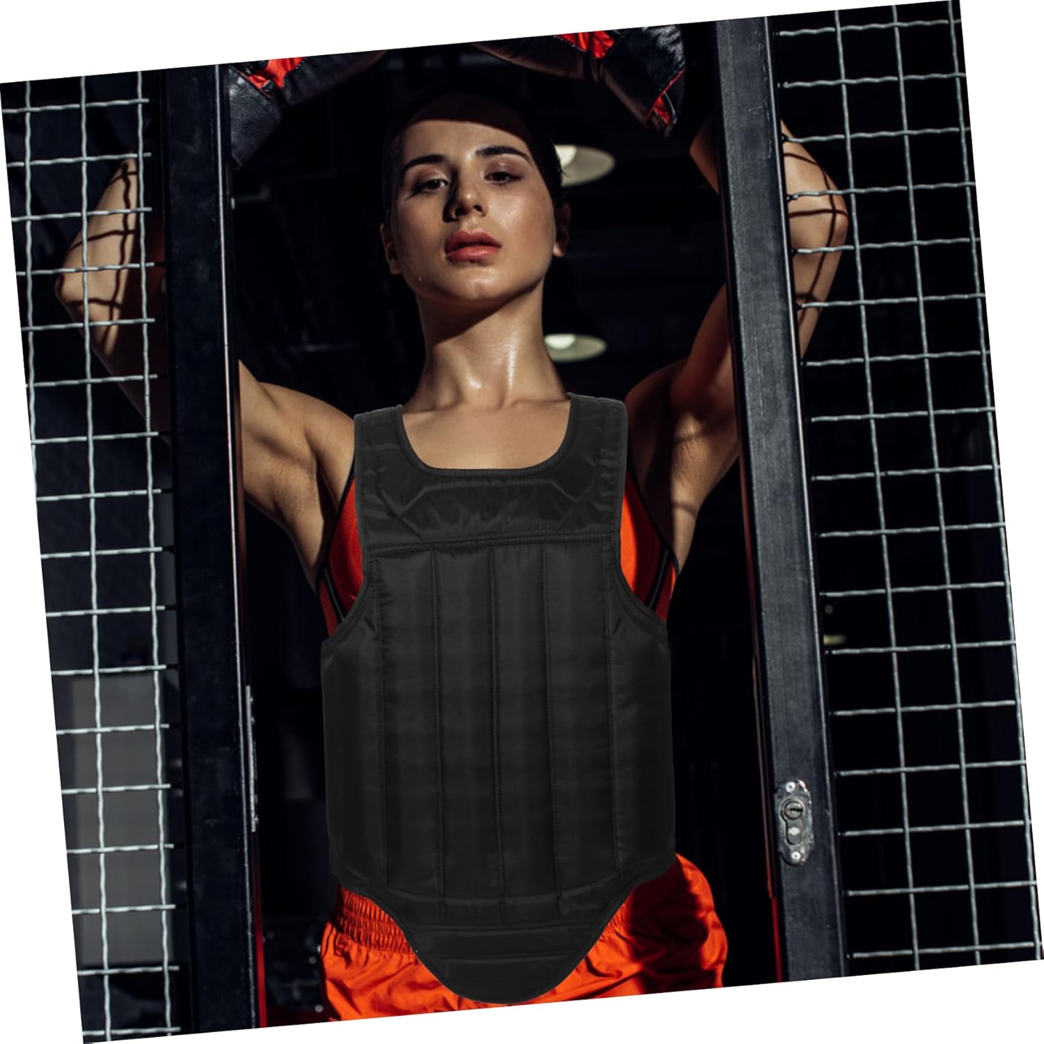 Totority Chest Guard for Boxing Wear Protector Ergonomic Design for Taekwondo Fencing Training Full Chest Portable Adult Black