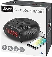 Vista 3 de GPX Radio despertador doble CD, carga superior, FM, negro (CC318B)