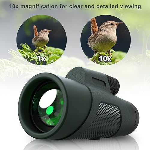 Miniatura 17 de Telescopio monocular de alta potencia de 8 x 42 para adultos, óptica de alta definición, compacto y portátil, enfoque con una sola mano, amplio Negro