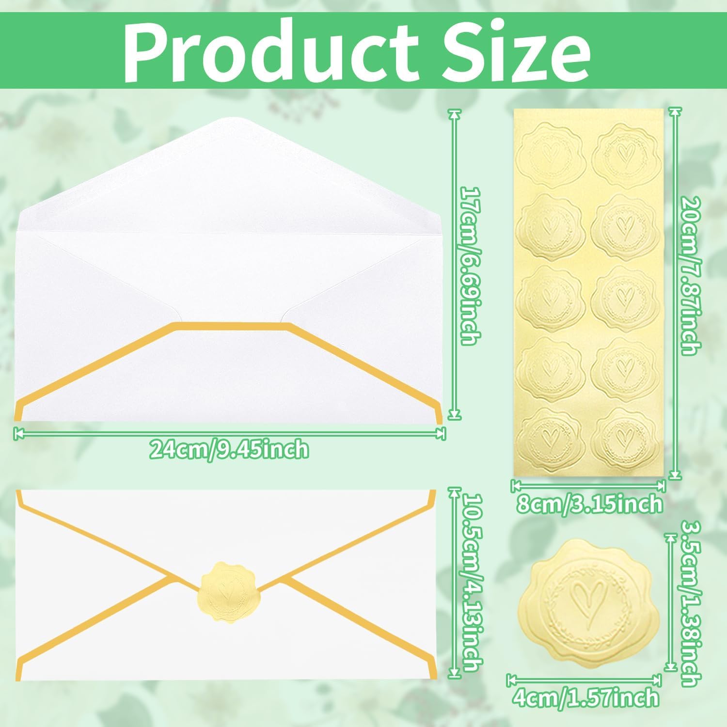 Koperty biznesowe białe ze złotym wykończeniem 30 sztuk waga ciężka premium 150 g m² zawiera złote naklejki uszczelniające 24 x 10 cm