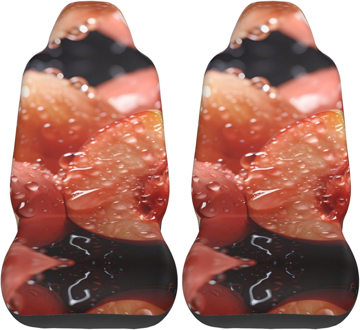 Universal Fresh Peaches Printed car seat Covers are Suitable for Most Seats in Trucks, Vans, and Other Similar Vehicles.