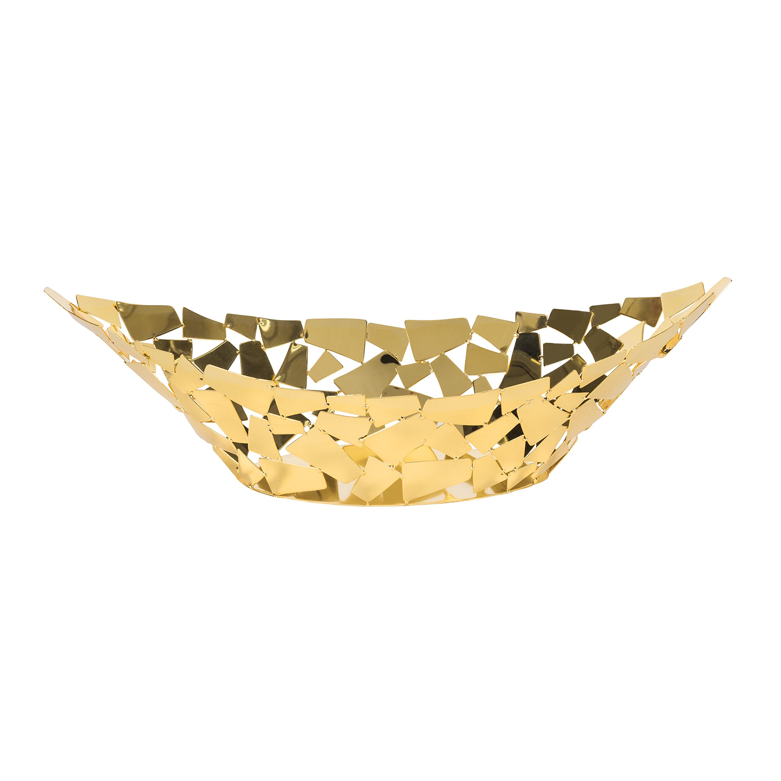 Cuenco de barco exclusivo de acero inoxidable dorado brillante 1