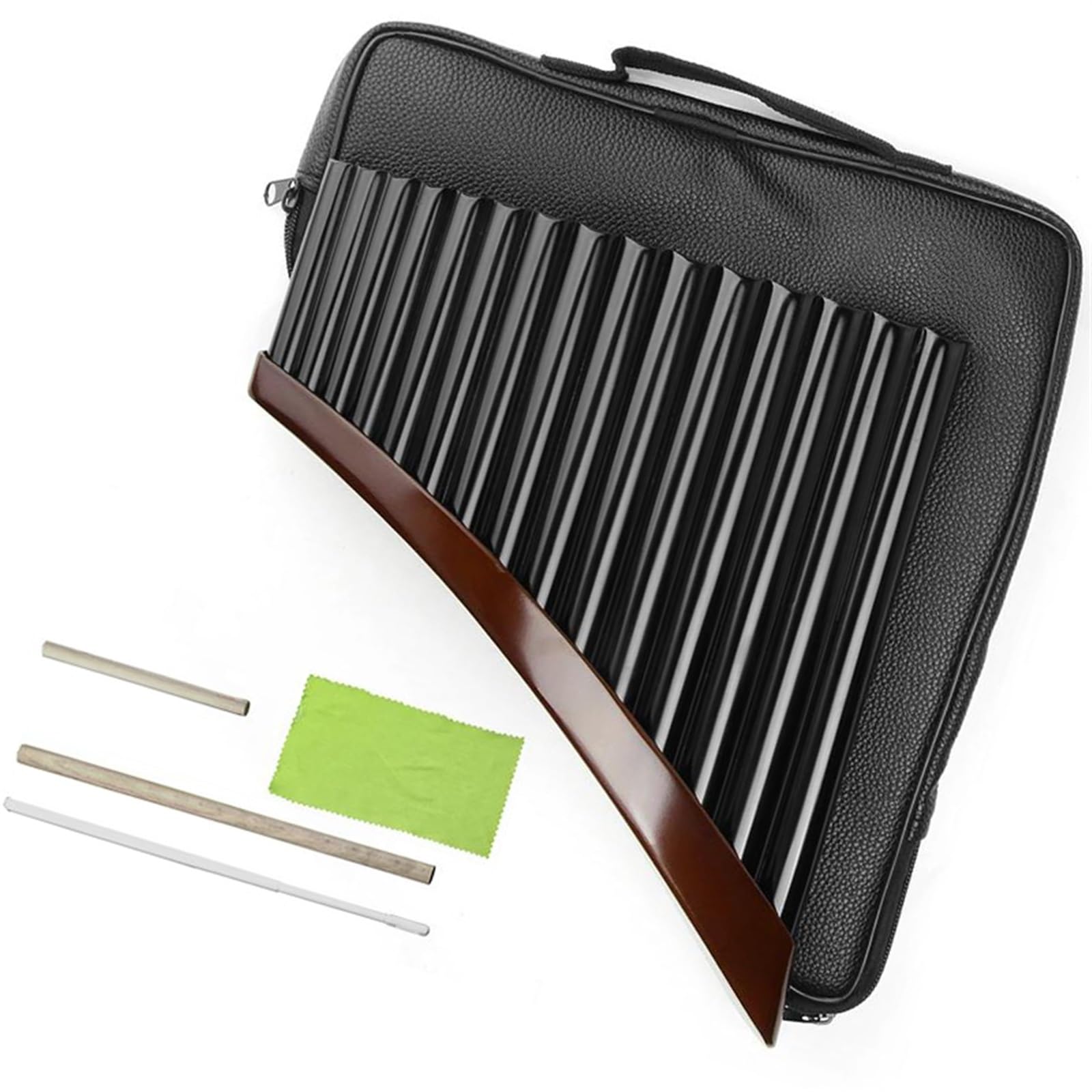 Anfänger Panflöte Handgefertigte Panflöte Mit G-Taste, Chinesisches Traditionelles Holzblasinstrument, Panflöte, Flöte (Color : BLACK LEFT HAND)