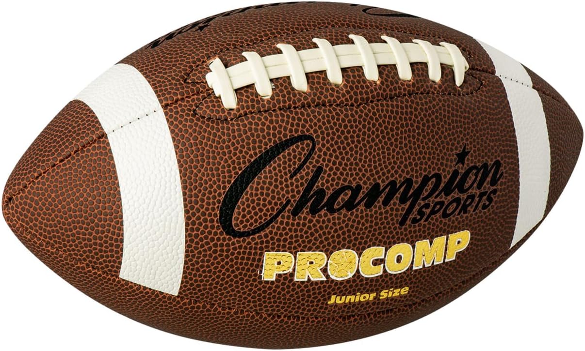 Champion Sports Pro & Composite Series Footballs – Water-Resistant Composite, Indoor/Outdoor, Official–Pee Wee Sizes