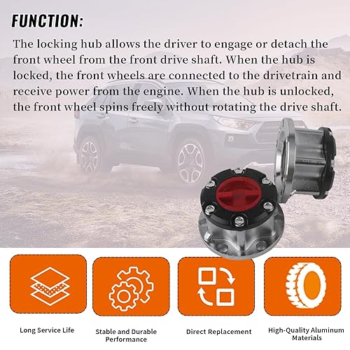 Miniatura 6 de 43508-35050 43509-35050 Buje de bloqueo de rueda compatible con Toyota T100 Hilux 4Runner Pickup Truck 1986-1995