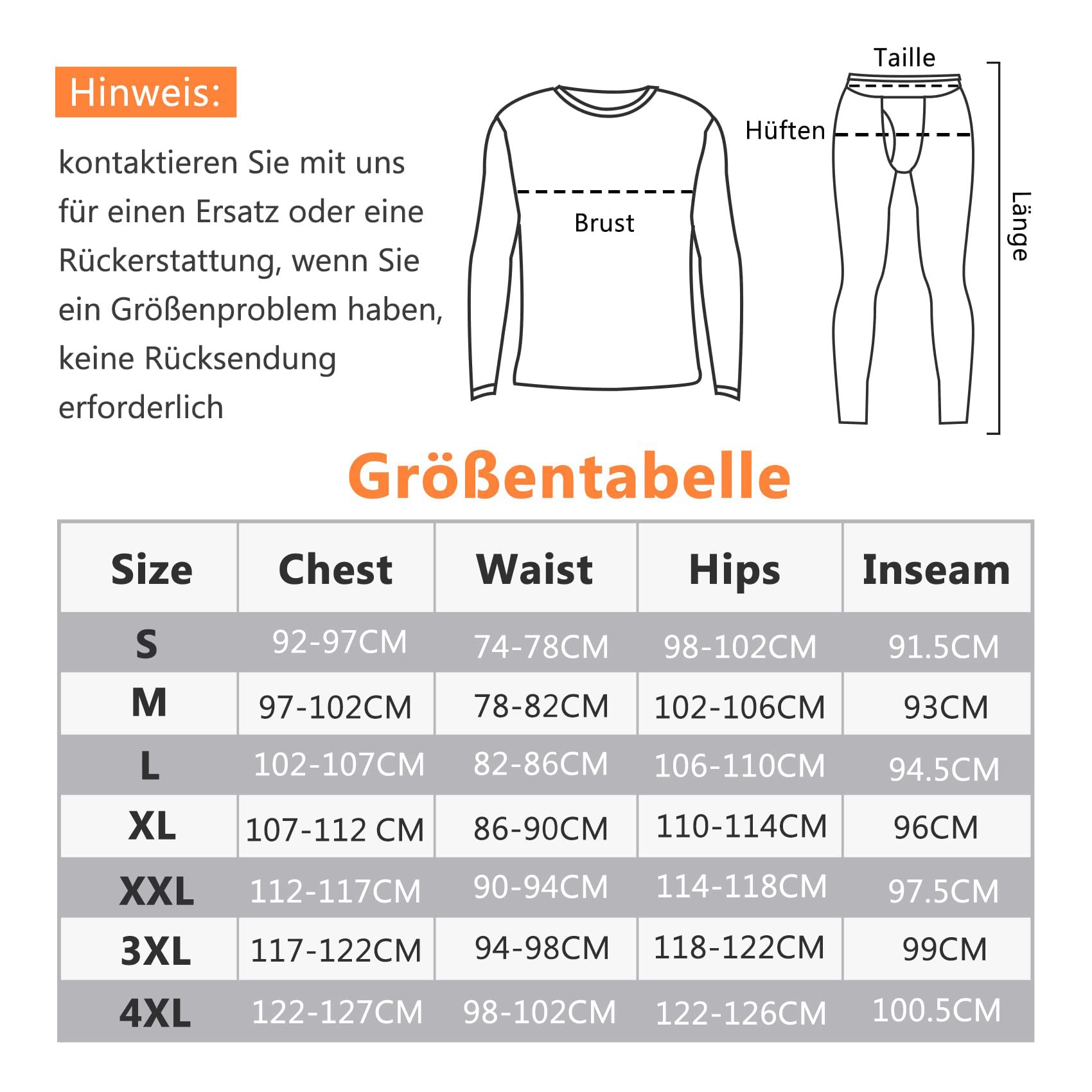 SIMIYA Herren Thermounterwäsche Set, warme Unterwäsche mit Innenfleece, Ultraleicht Oberteil und Unterteil mit Eingriff Langarm Funktionsunterwäsche Rundhals Skiunterwäsche für Winter