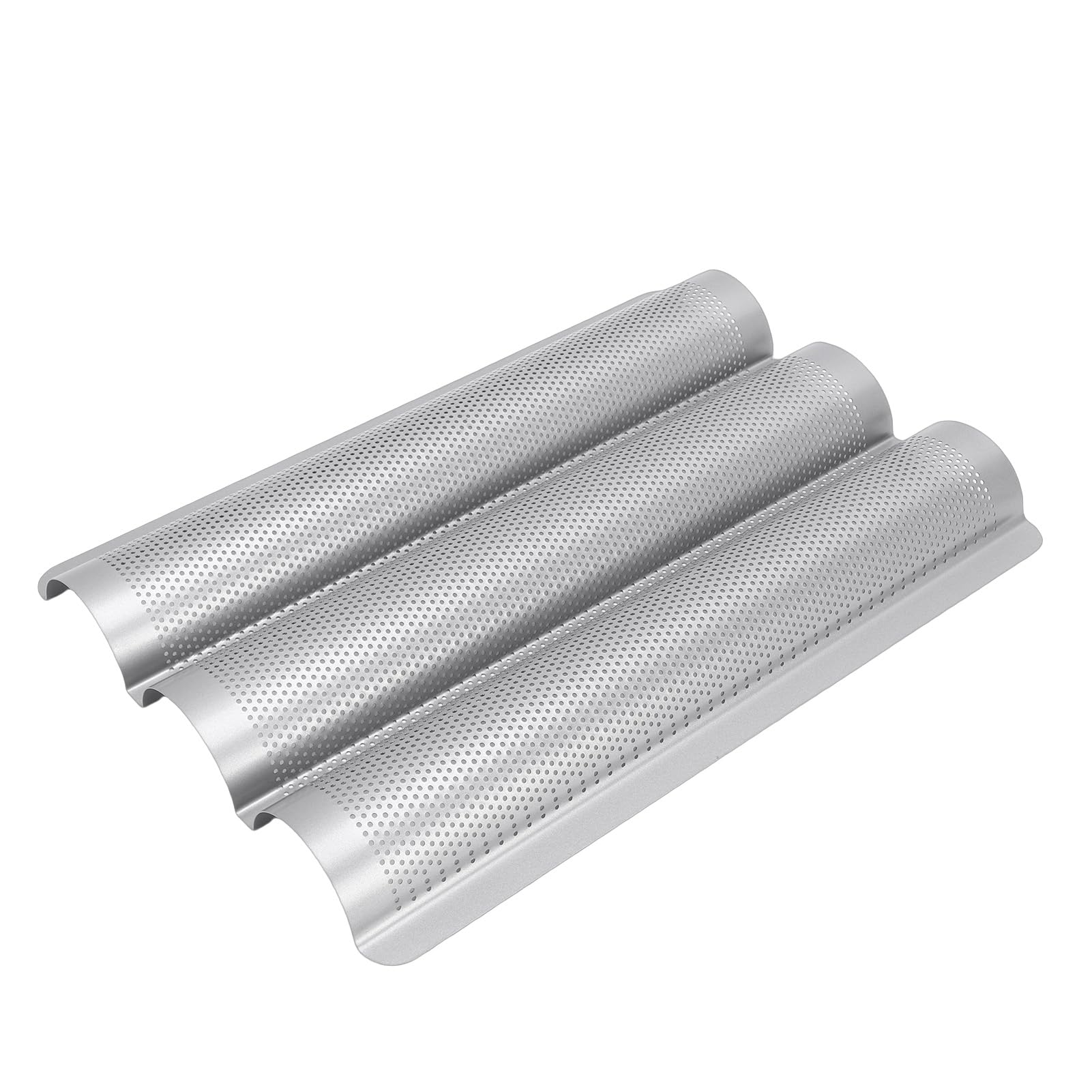 Sartenes para Pan Francés Antiadherentes Perforadas, 3 Bandejas para Hornear Pan, Acero Inoxidable para Cocina Casera