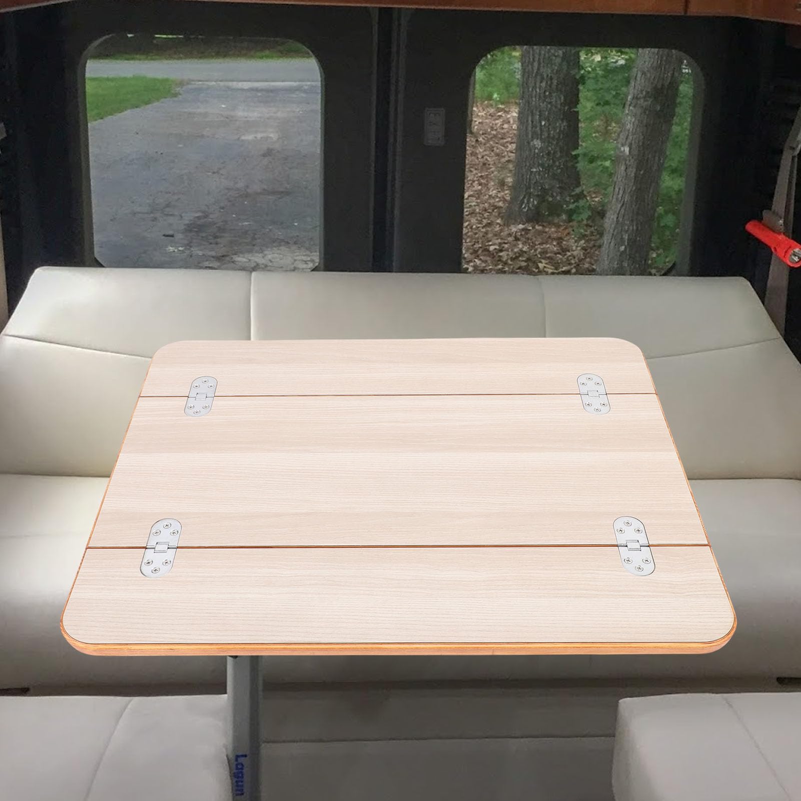 aqxreight Plateau de Table Pliable pour Camping-Car, Finition Revêtue en Bois Massif, Grande Surface élégante, Espace de Travail pour Salle à Manger, Bateau, Yacht Marin, (Blanc (