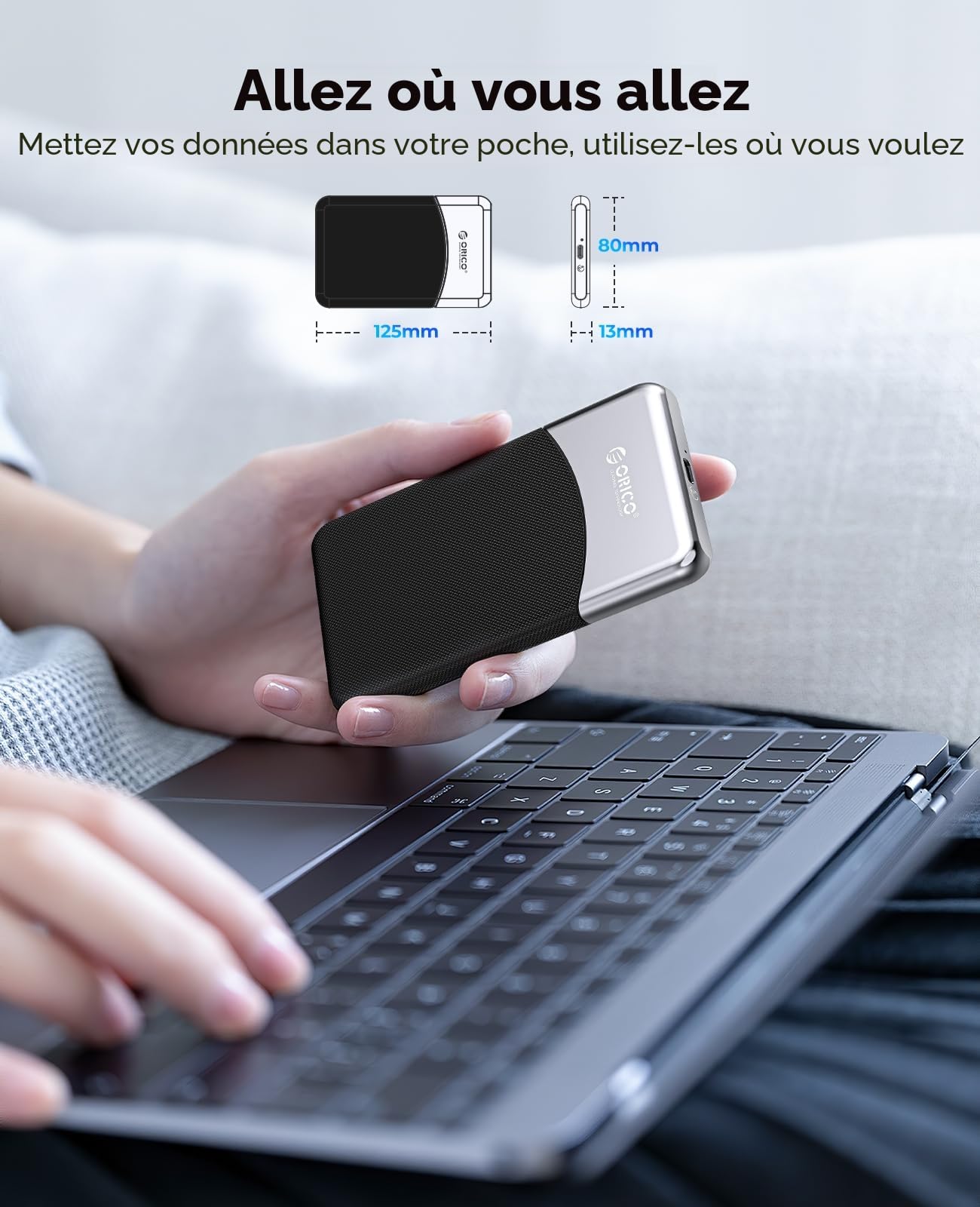 ORICO SSD Externe 1To USB 3.2 Gen 1 460 Mo/s Portable M25PRO