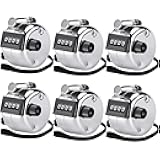 KTRIO Pack of 6 Colors Handheld Tally Counter, 4-Digit Number Clicker Counter, Hand Mechanical Pitch Counter for Coaching, Knitting, People, Lap, Fishing, Golf, Toddler & Fidget