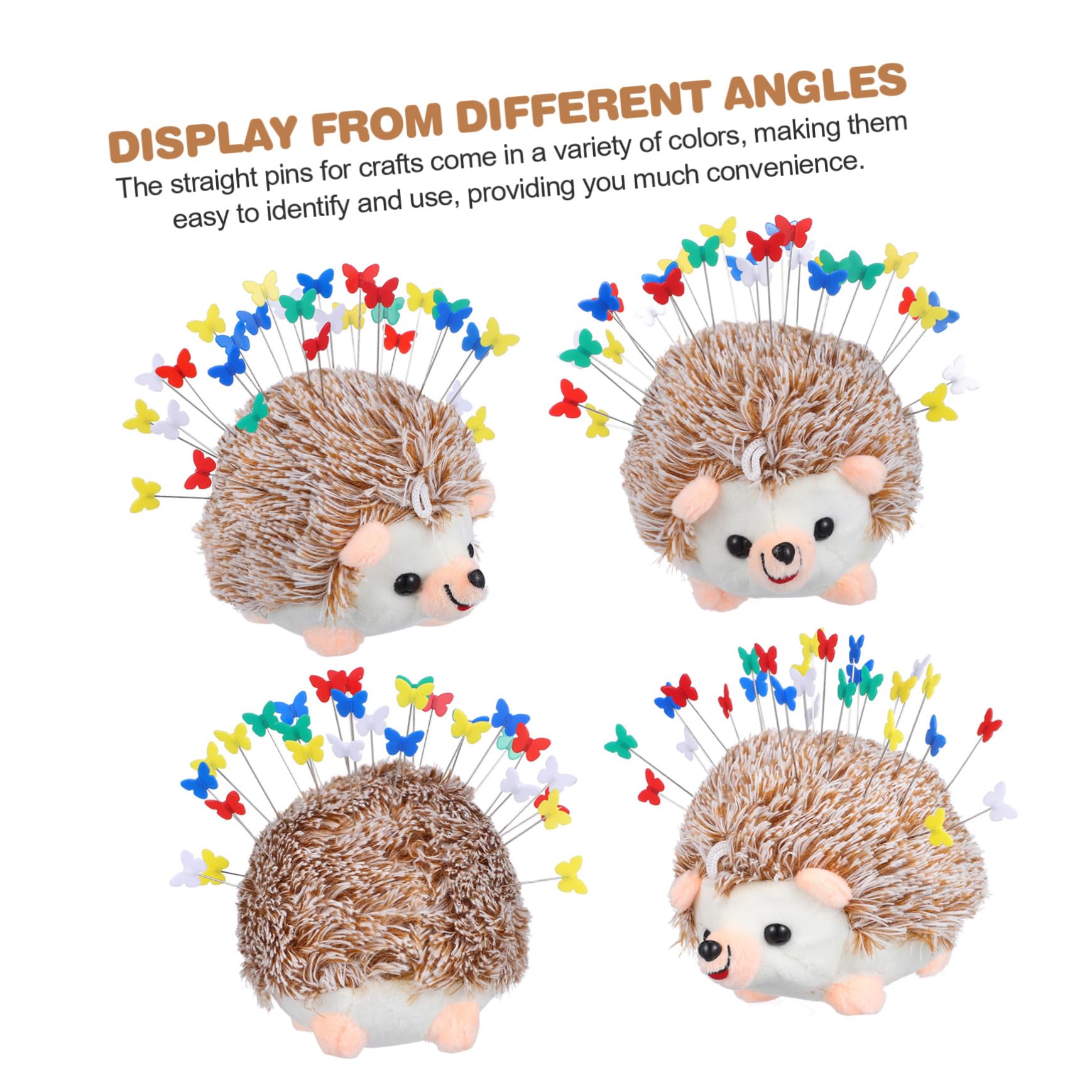 Angoily 5 Series Alfileres De Coser con Cabezas con Cojín De Erizo Accesorios Adorables para Manualidades Y Proyectos 100 Piezas X 5