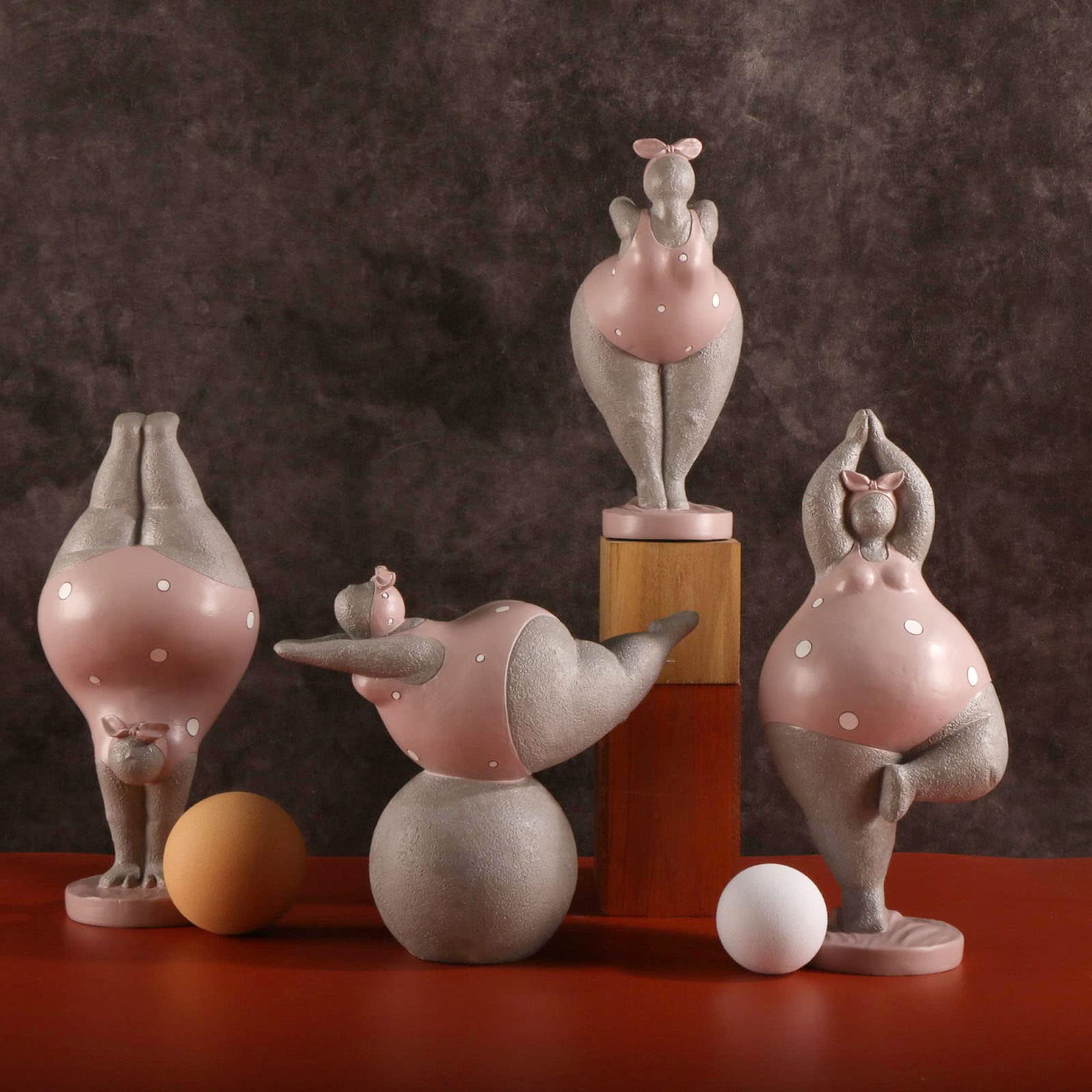 mozhixue Fat Lady Figurines Art Decor Woman Sculpture Figurine
