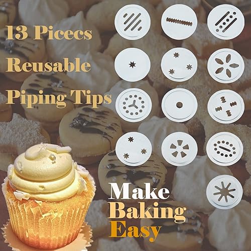 Miniatura 2 de Juego de jeringas para decoración de postres, herramientas para pasteles de acero inoxidable, kits de inyectores de llenado de glaseado de cupcakes