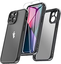 Hensinple Case for iPhone 13 Mini, iPhone 13 Mini Case with Tempered Glass Screen Protector, 360 Shockproof Protection Military Heavy Duty Full Cover Case for iPhone 13 Mini Black
