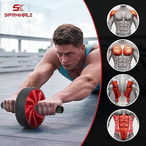Miniatura 5 de Kit de rueda de rodillo abdominal para abdominales principiantes, equipo de entrenamiento de fuerza central para gimnasio en casa para rodillo