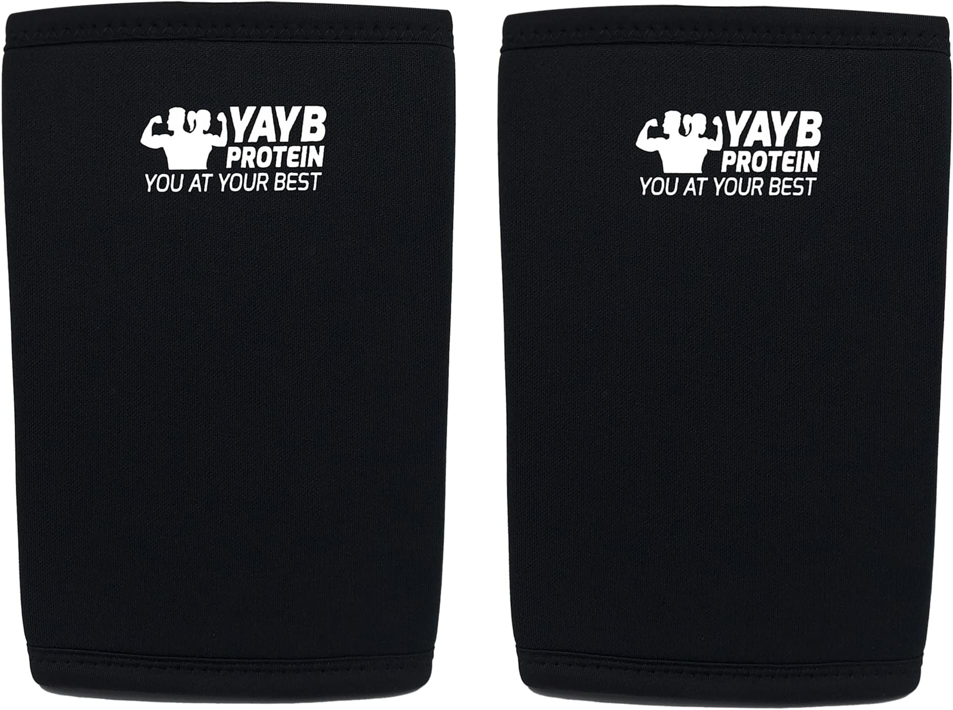 YAYB Protein 7mm Power Elbow Sleeves (Pair)-Powerlifting, Strongman, Weight Lifting,Bodybuilding Single Seam Reinforced Stitching For Best Compression/longevity-Next Gen Neoprene-Support