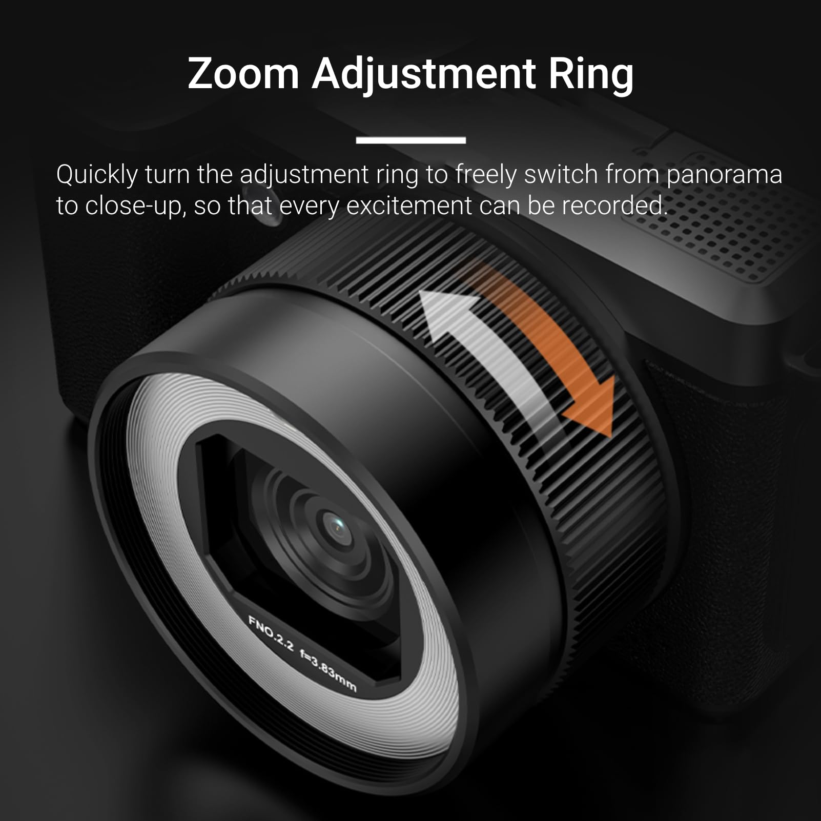 Fotocamera digitale 5K 80MP per fotografia, WiFi Vlog, fotocamera con messa a fuoco automatica con zoom ottico 18X, schermo flip da 3 pollici a 180 gradi e doppio obiettivo anteriore e posteriore