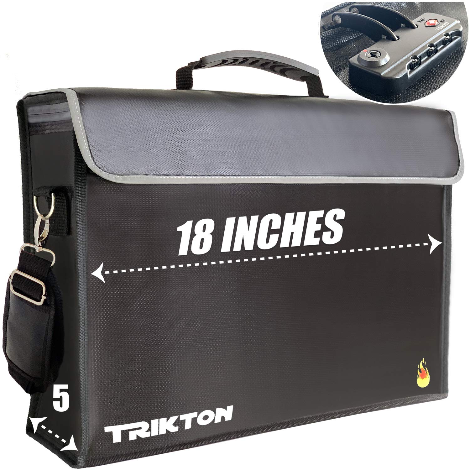 Buy TRIKTON Super Extra Large 18x13x5 Fireproof Document Safe Bag with