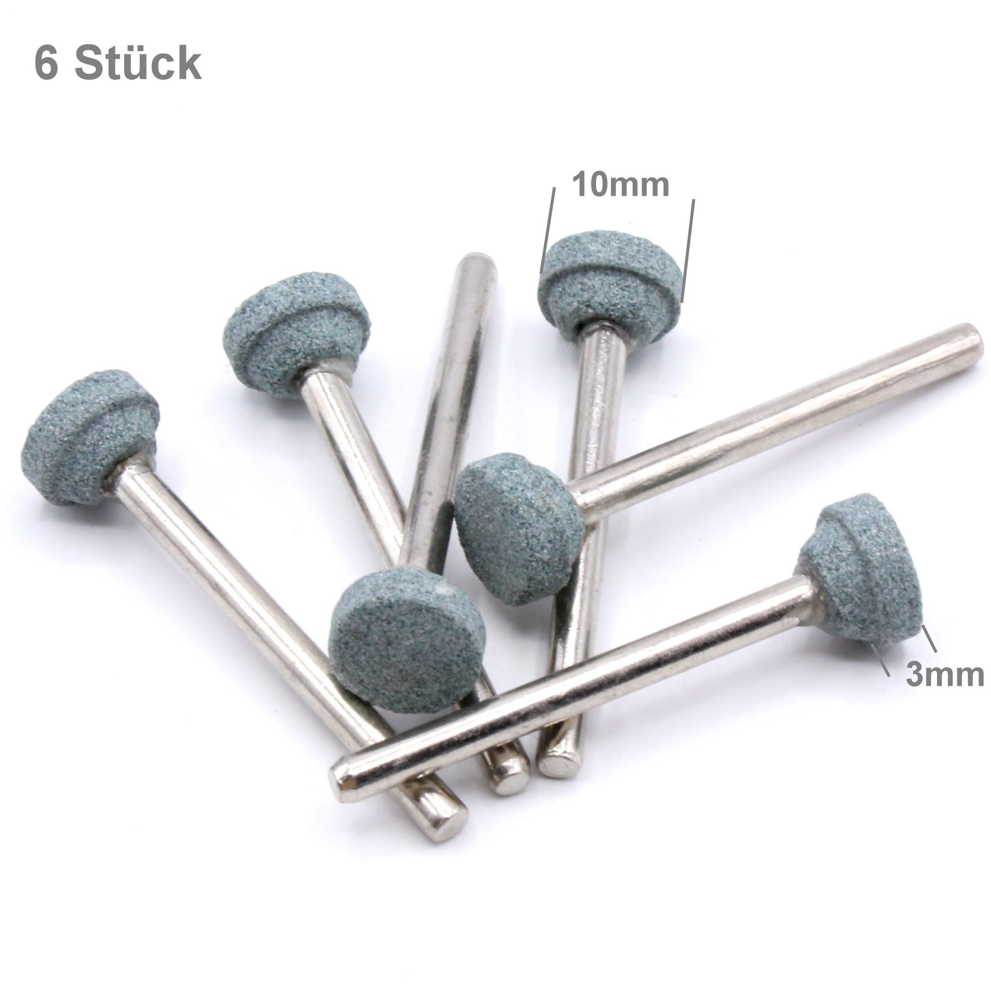 Lot de 6 meules abrasives en carbure de silicium Ø 10 x 3 mm pour ponceuse Dremel, Proxxon Accessoires Meule meule Outil multifonction
