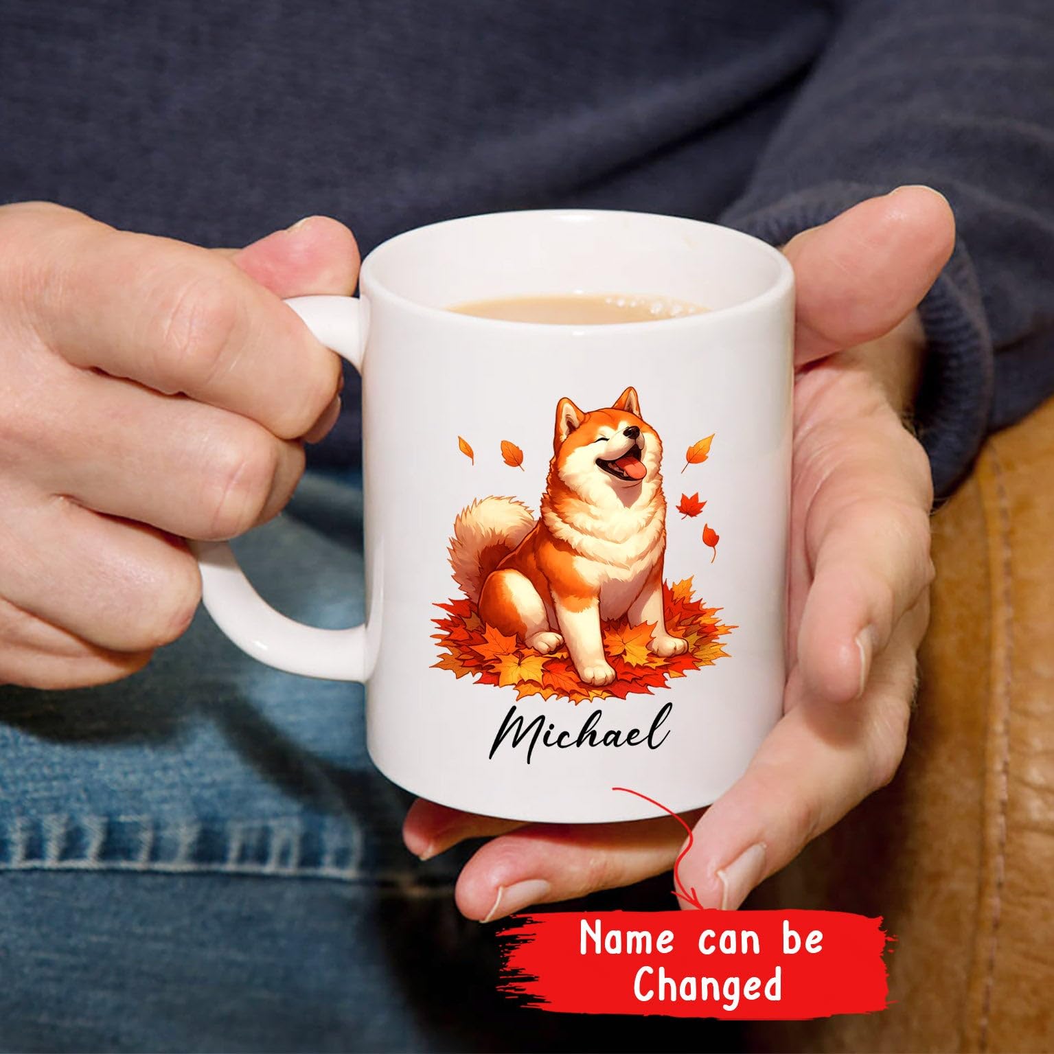 Amazon.com: Fall Akita Dog Maple Leaves Mug, Personalized Name Akita Coffee  Mug Gifts For Dad Mom Dog Lovers, Autumn Akita Cup, Customized Akita Dog Travel  Ceramic Mug, Akita Dog Owner White Tea