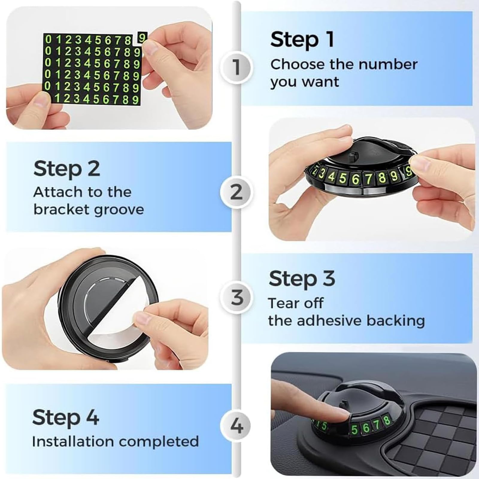 Multifunktions Auto Anti Rutsch Matte | 360° Drehbar Mit Parknummer