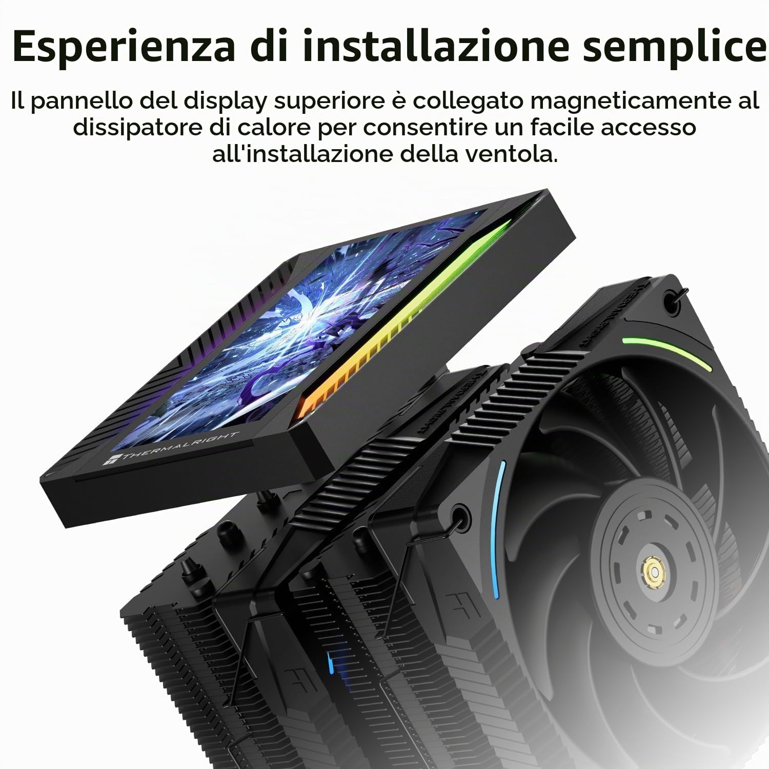 TR-Thermalright Peerless Assassin 120 Vision MAX ARGB Nero, Ventola di Raffreddamento CPU a Doppio Torre con 6 Heatpipes e Display IPS da 5 Pollici, per AM5/AM4 e Intel 1700/1851