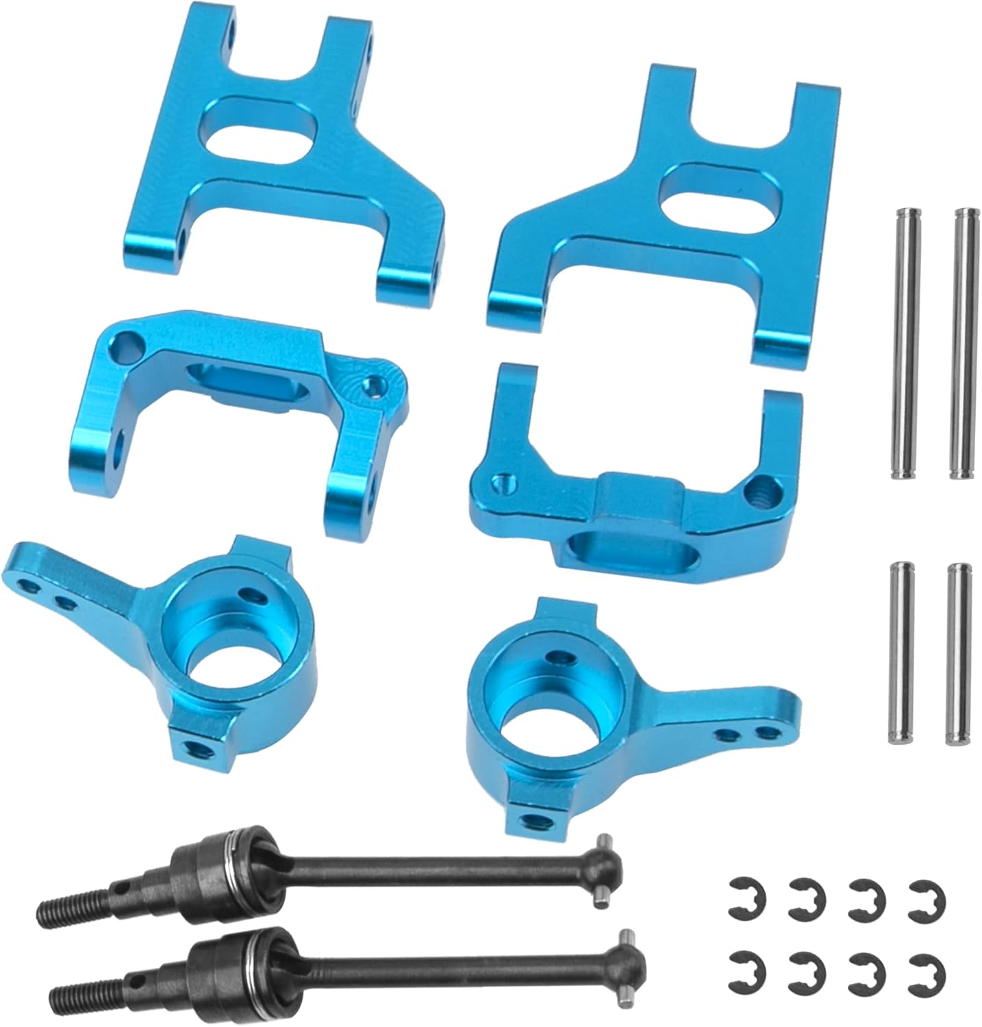 ShareGoo Front Steering Knuckle Cup C-Hub Carriers RC Swing Arm Drive Shaft Compatible with Tamiya CC01 CC-01 1/10 RC Crawler Car Upgrade Parts (Blue)
