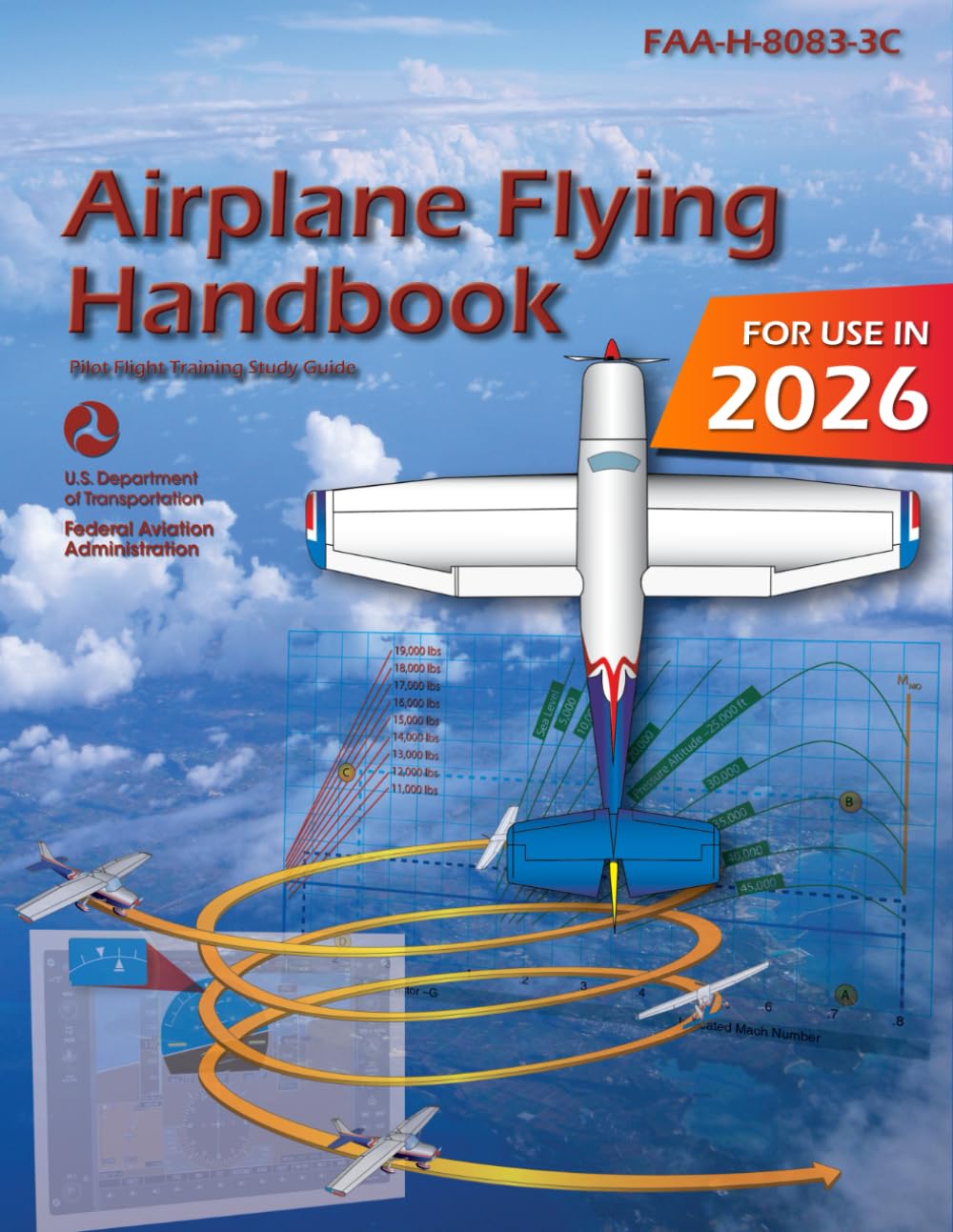 FAA Airplane Flying Handbook FAA-H-8083-3C Color Print: Official Pilot Training Study Guide with 2025 Addendum