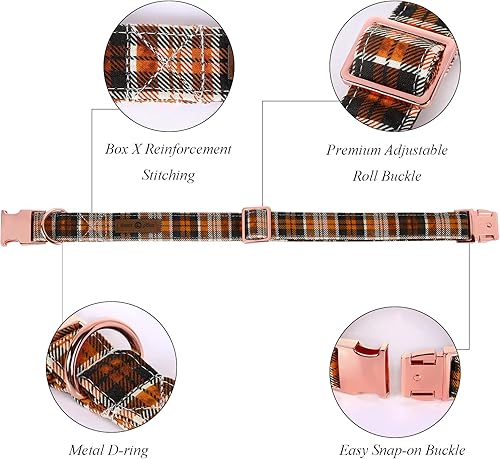 Miniatura 2 de Lionet Paws Collar de perro de Halloween con corbatín  Lindo collar de algodón ajustable con lazo de otoño con hebilla de metal para perro pequeño,