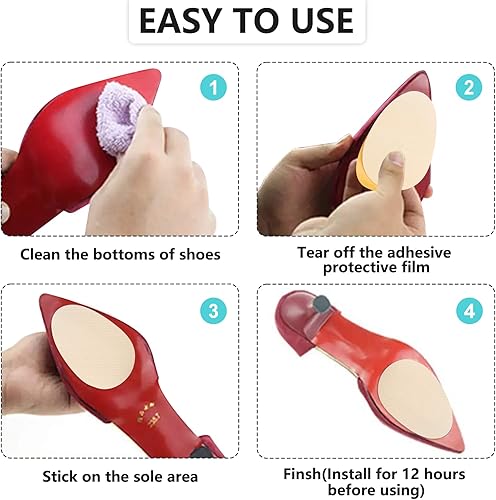 Miniatura 6 de Almohadillas antideslizantes para zapatos, protectores adhesivos para suela de zapatos, tacones altos, agarre antideslizante para zapatos, reducción