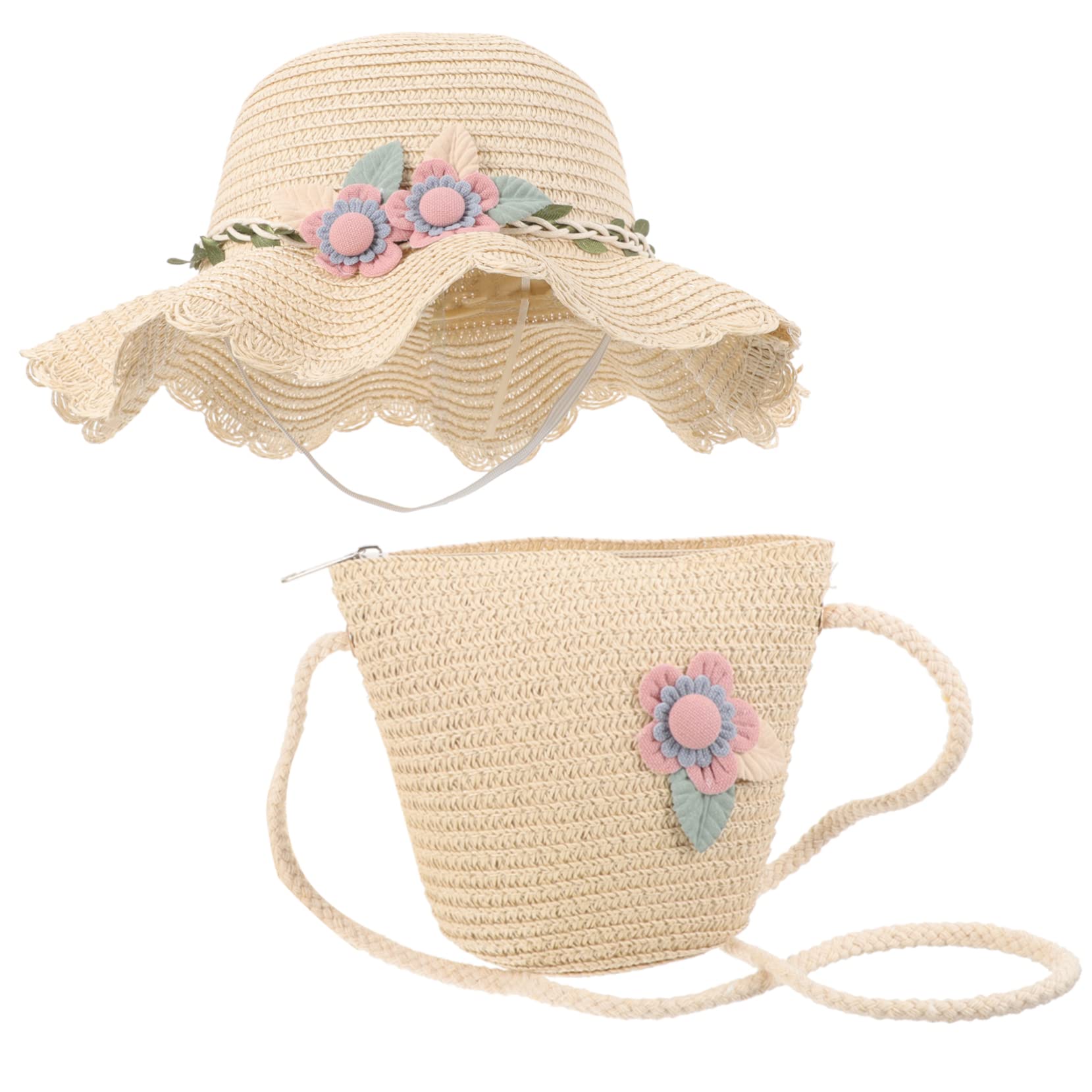 Healvian Strandhut Für Mädchen Sombrero De Mädchen Hüte Babymützen -mädchen-Hut Sonne Sommer Strandhüte Bucket Hats Für Mädchen Sommerhüte Für Baumwolle Tasche Stroh