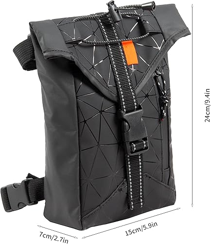 Miniatura 5 de Gift2u Bolsa de pierna caída para motocicleta 95 x 6 pulgadas cintura de piel bolsa de pierna caída bolsa de muslo impermeable de alta capacidad con