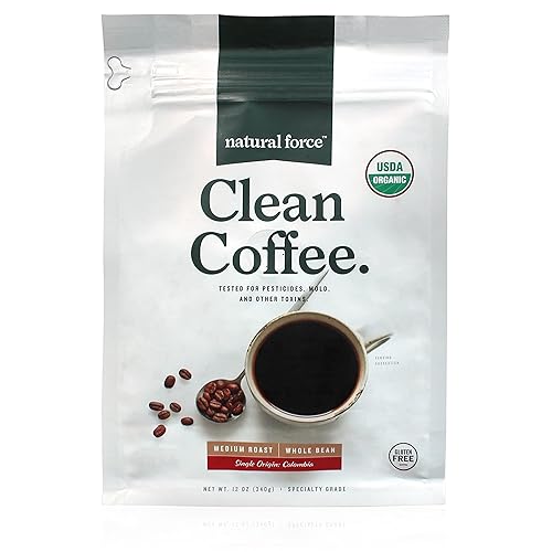 Miniatura 1 de Natural Force - Organic Clean Coffee Classic, Mold & Mycotoxin Free, Lab Tested for Toxins & Purity, Low Acidity, Incredible Taste & Aroma, Whole