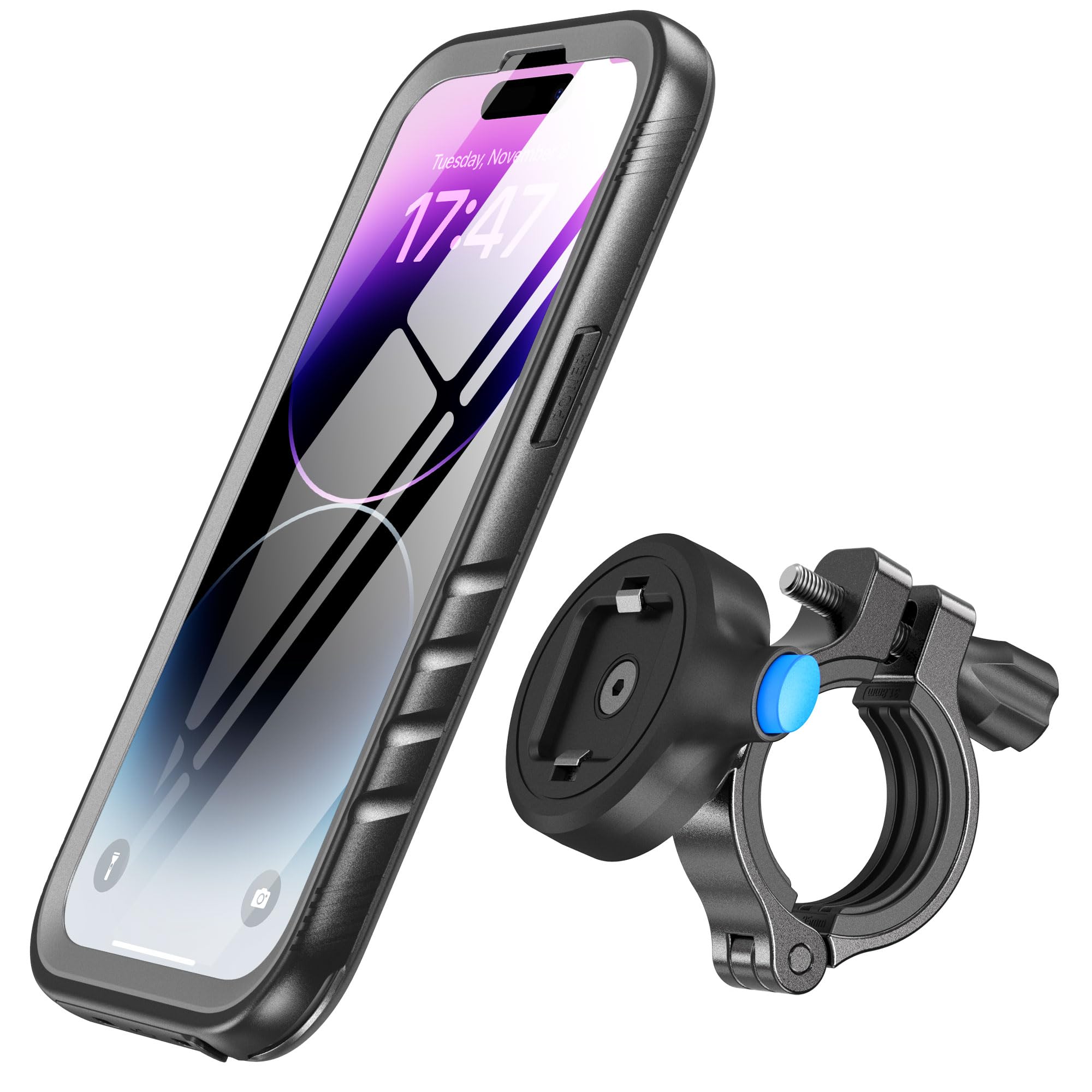 SPORTLINK Fahrrad Handyhalterung für iPhone 14 Pro Max – [2-in-1 Set] Aluminium Motorradhalterung mit wasserdichter Schutzhülle,