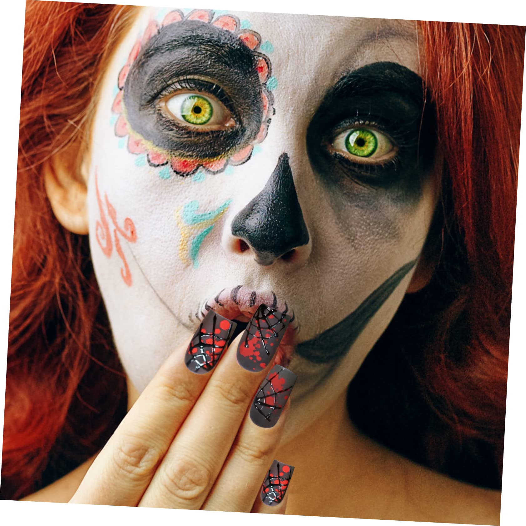 Healeved 5 Set Di Adesivi Per Unghie Per Ragazzi E Ragazze Decalcomanie Per Nail Art Di Halloween Unghie Ragno Gotiche Da Premere Sulle Unghie Corte 4 Fogli * 5