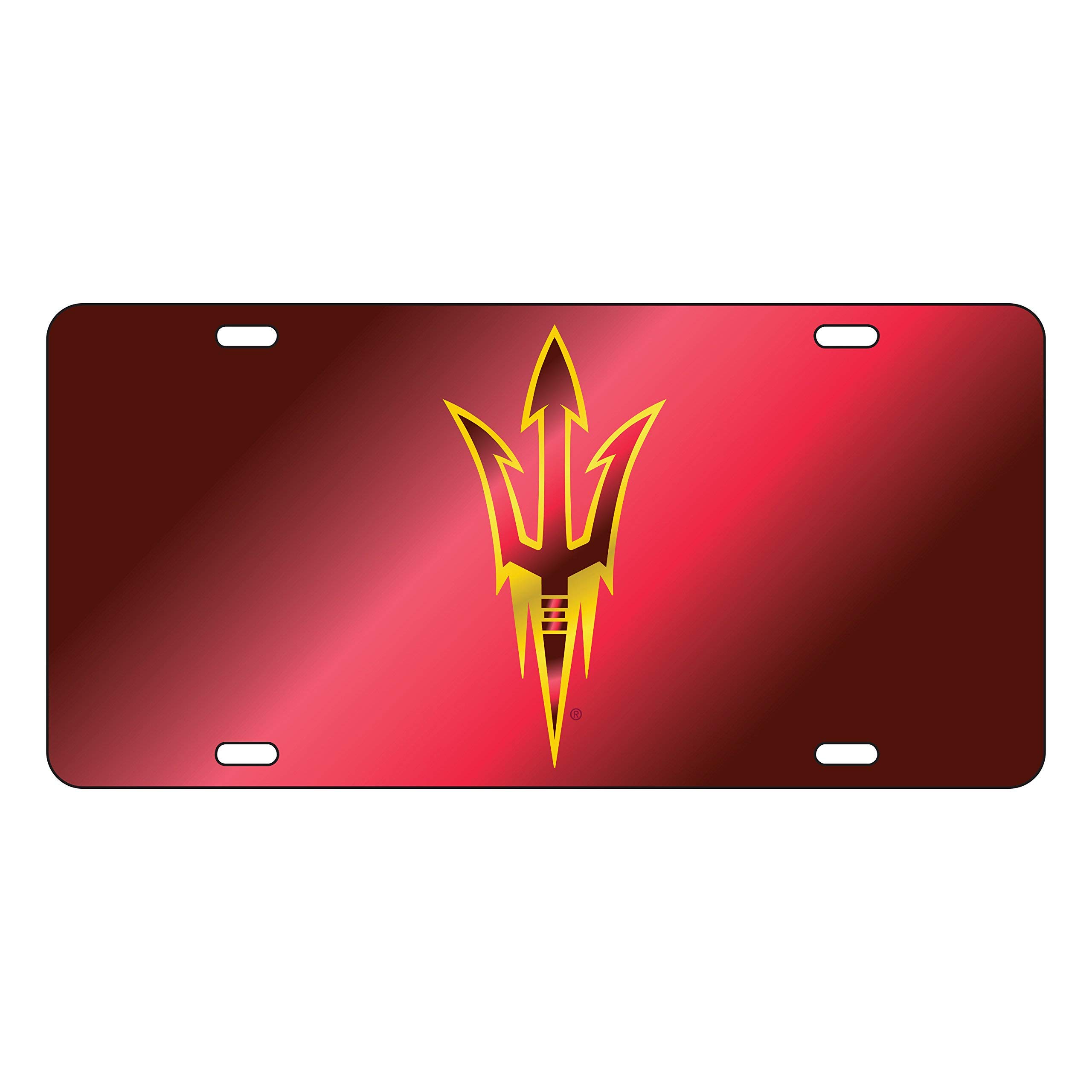 ASU ARIZONA STATE UNIVERSITY Pitchfork Mirrored Auto Plate Tag