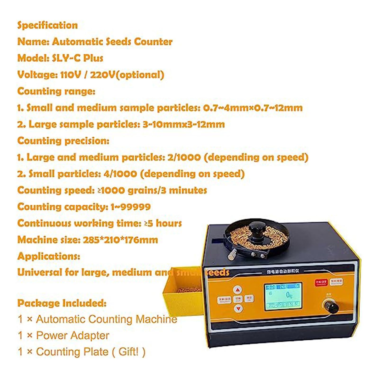 ALSUP Automatische Saatgut-Zhlmaschine, Mikrocomputer Automatisches  Zhlinstrument 1000pcs/3min fr kleine Saaten wie Hirse, Saatgut, Reis,  Weizen, Saatgut, Gemse, Blumen, Tabak : Amazon.de: Garten