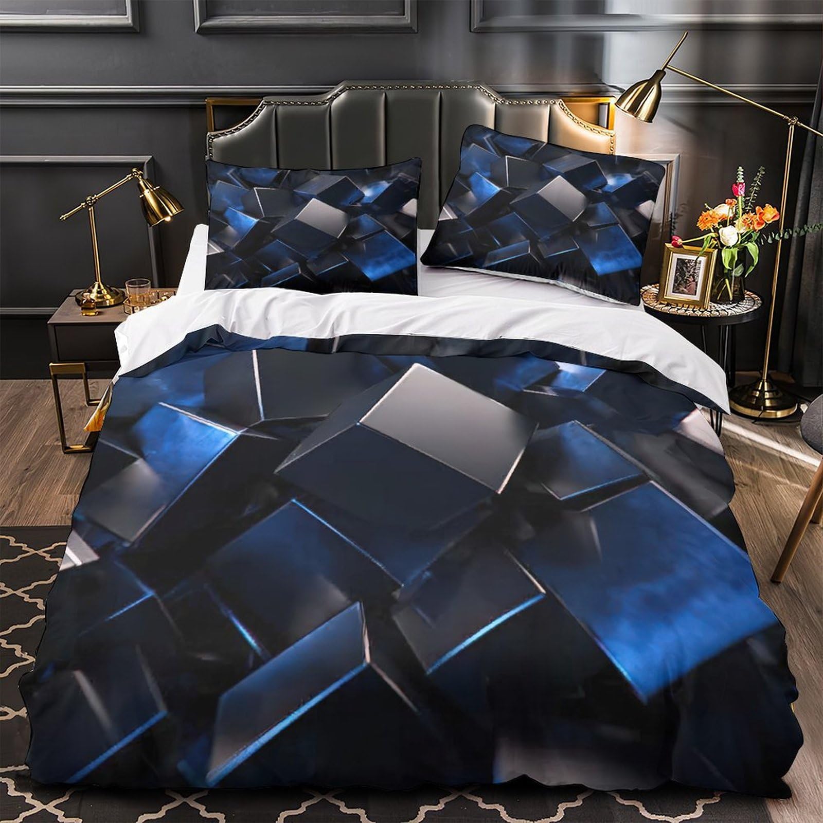 Parure de lit chat 3D housse de couette microfibre enfant ado super king 260x220cm