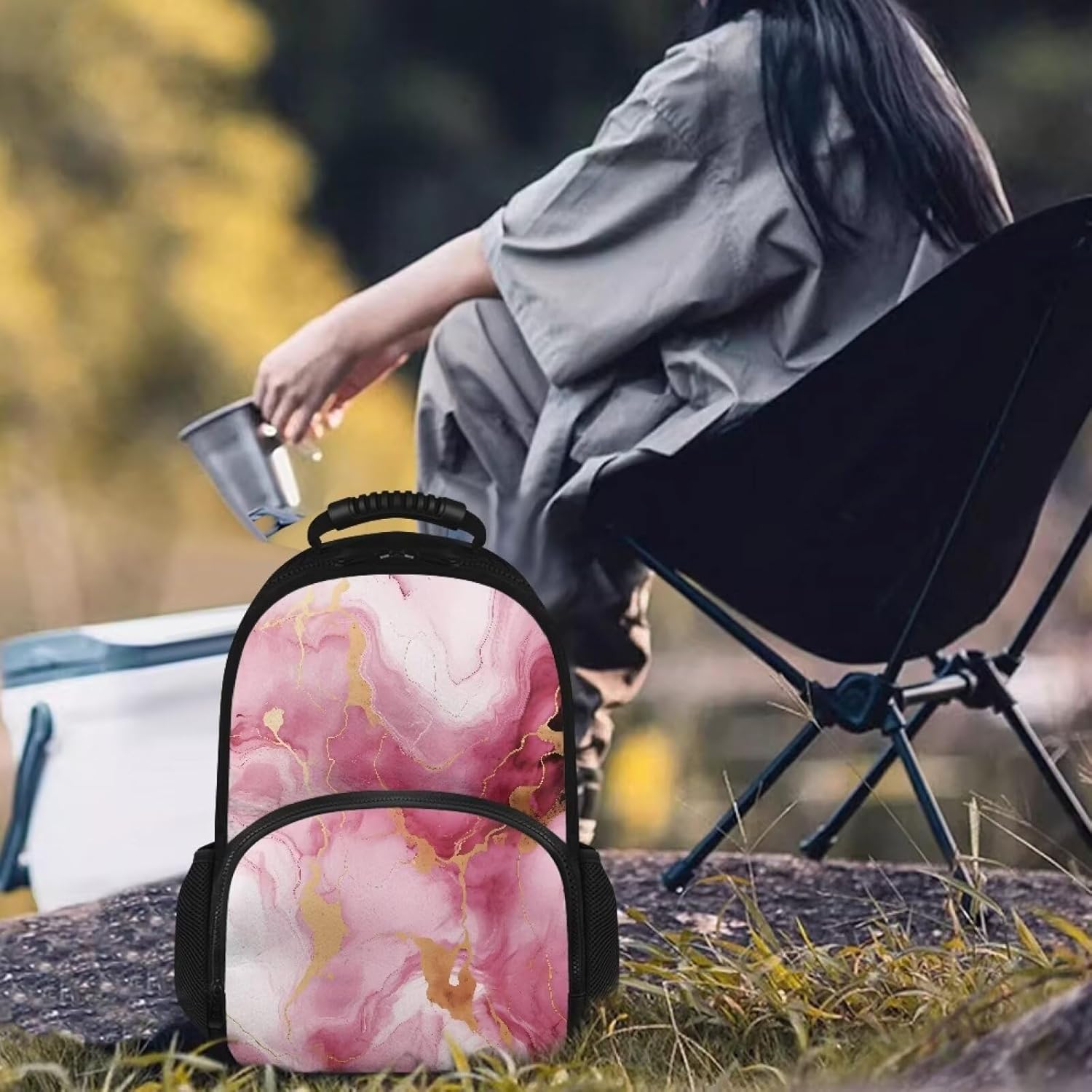 Laptop Backpack with Lunch Box Insulated Adult Backpacks with Cooler Compartment 17 Inch Lunch Bag for Camping