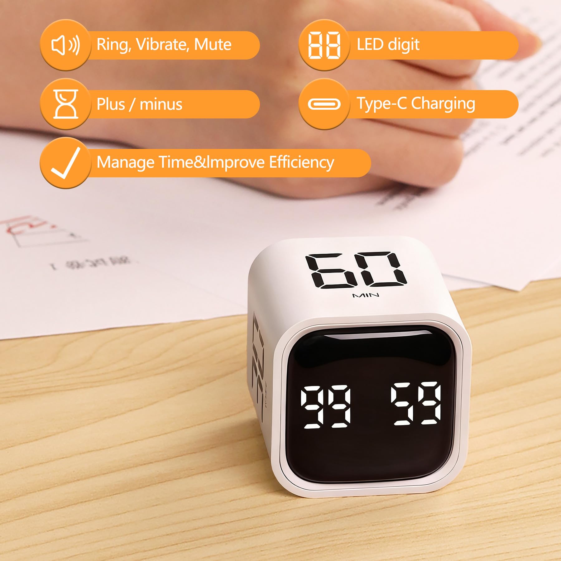Amazon.co.jp: BEBESIRI ポモドーロ タイマーキューブ 重力センサー