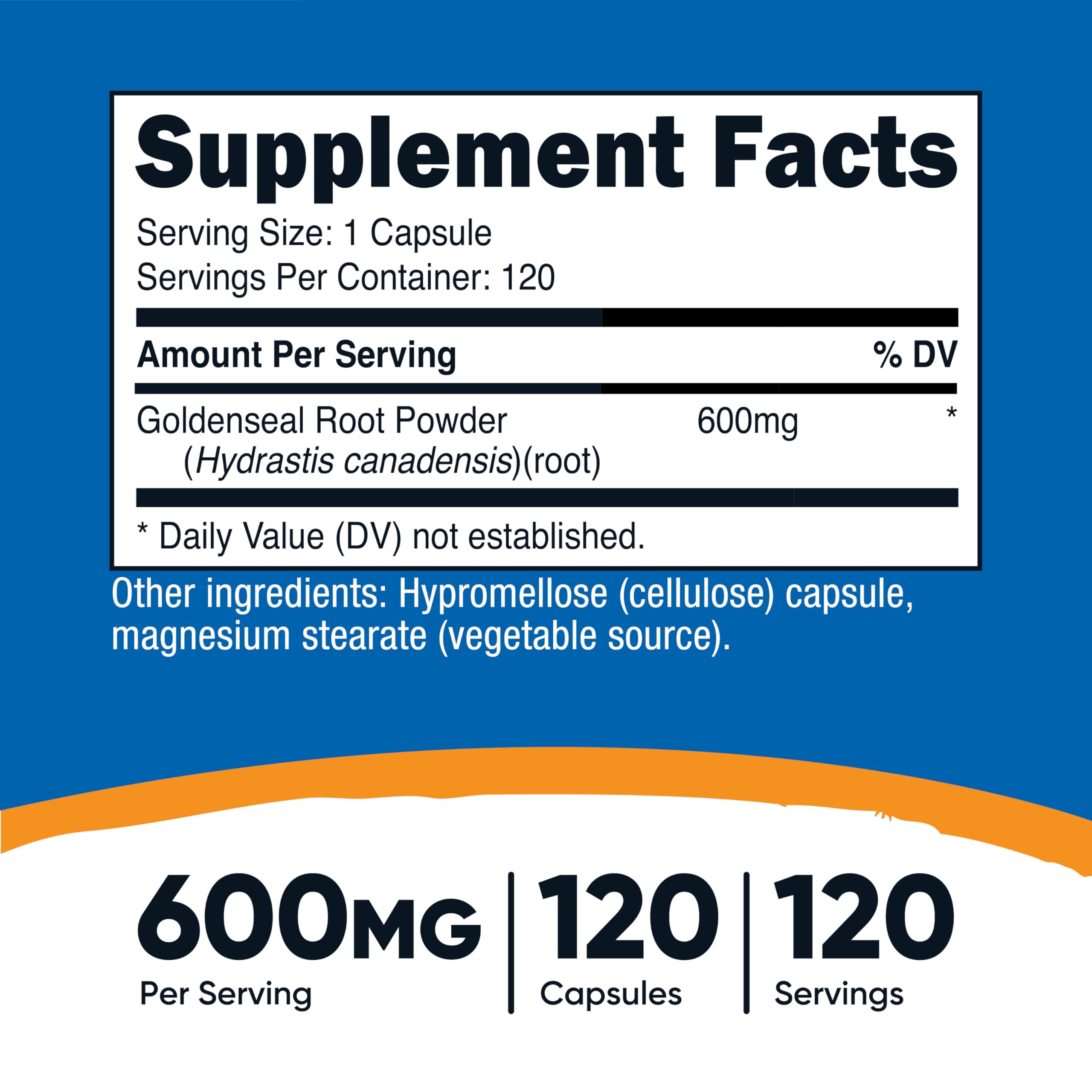 Nutricost Goldenseal Root 600mg, 120 Capsules, Gluten-Free, GMO-Free — Amazon image 2